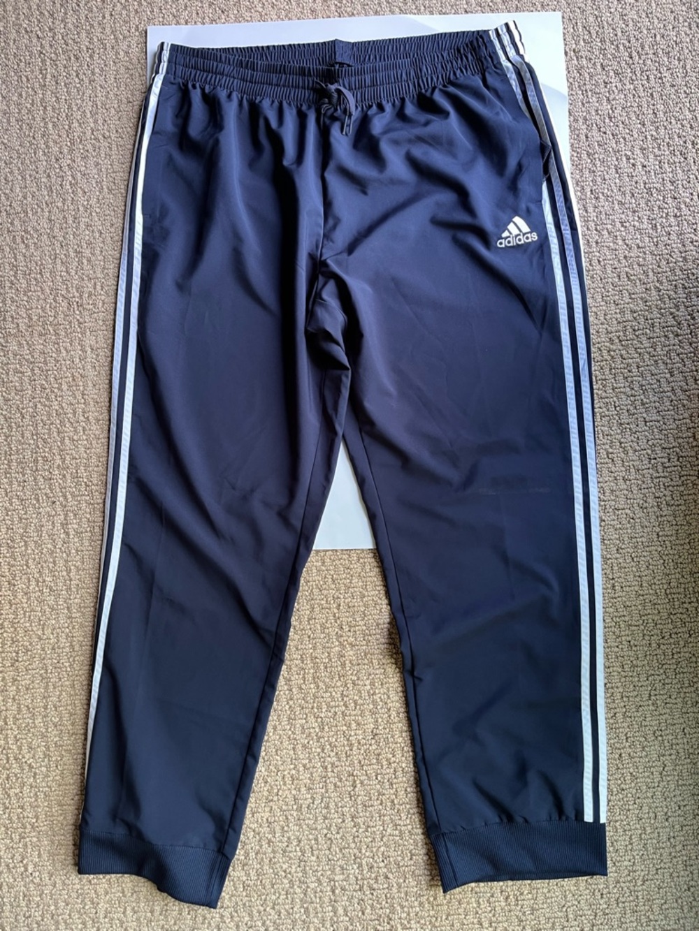 Men’s adidas Jogger Pants - Classic Navy and White Stripes
